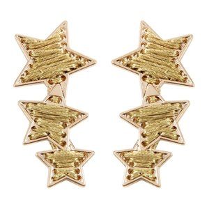 CRAWLER THREAD GOLD STAR EARRINGS